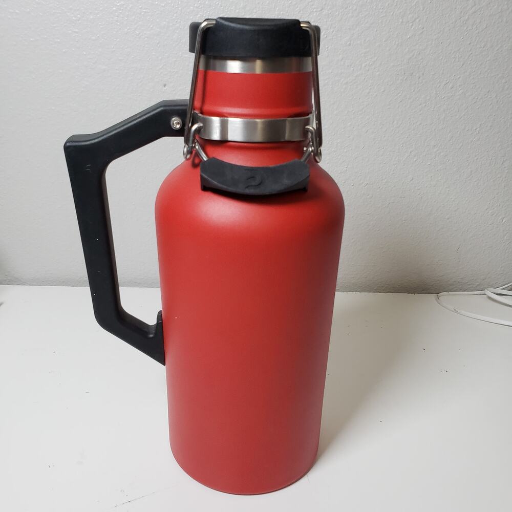 Drinktanks 64oz‎ Vacuum Insulated Travel Cup Mug Growler Crimson Red Camping New - Picture 3 of 11